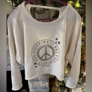 Aerie Cream Off-the-Shoulder Sweater